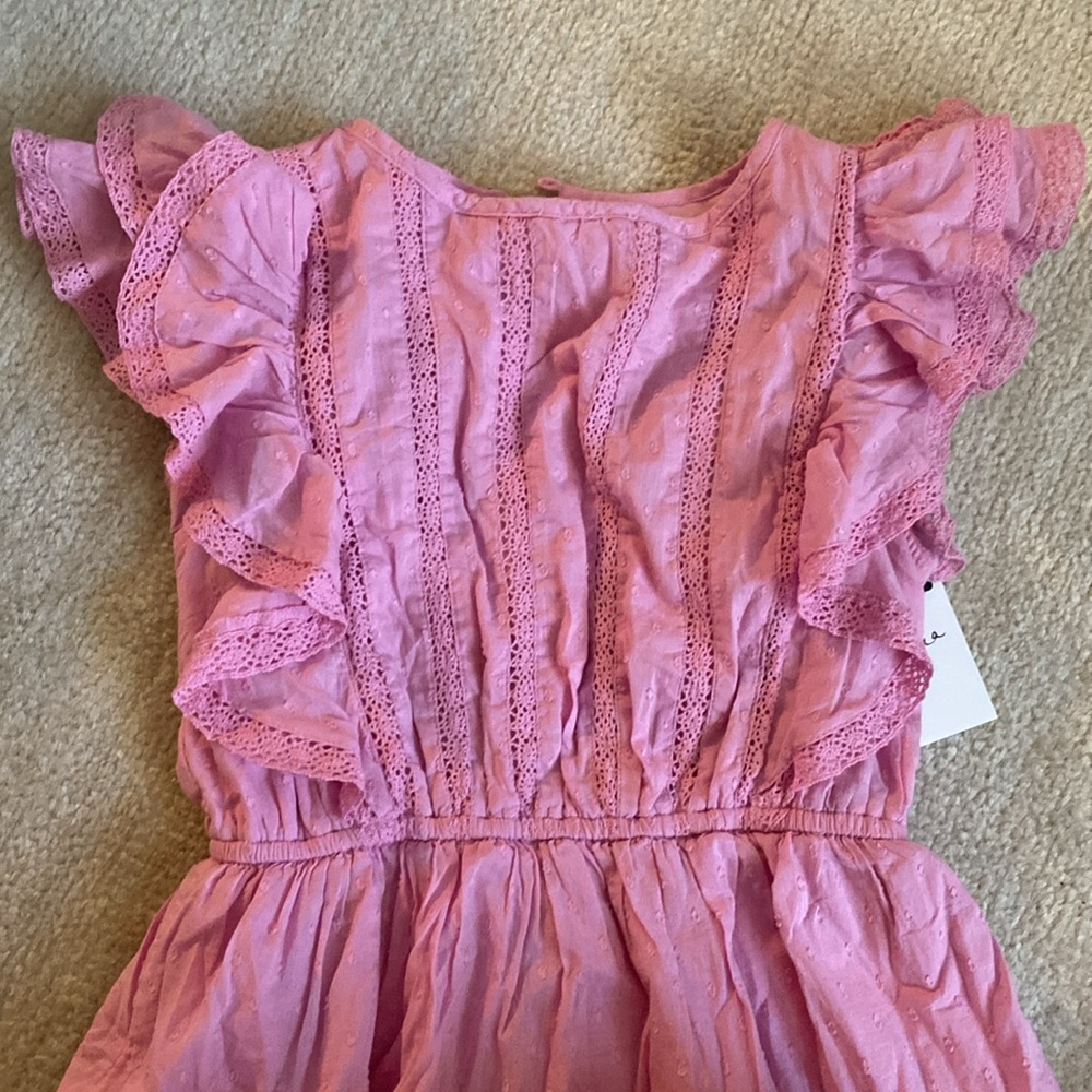 Pink Ruffled Kids Dress - Picture 2 of 4